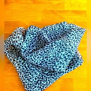 Unbranded Sheer Grey Gray Black Leopard Print Fall Infinity Light Scarf Women’s